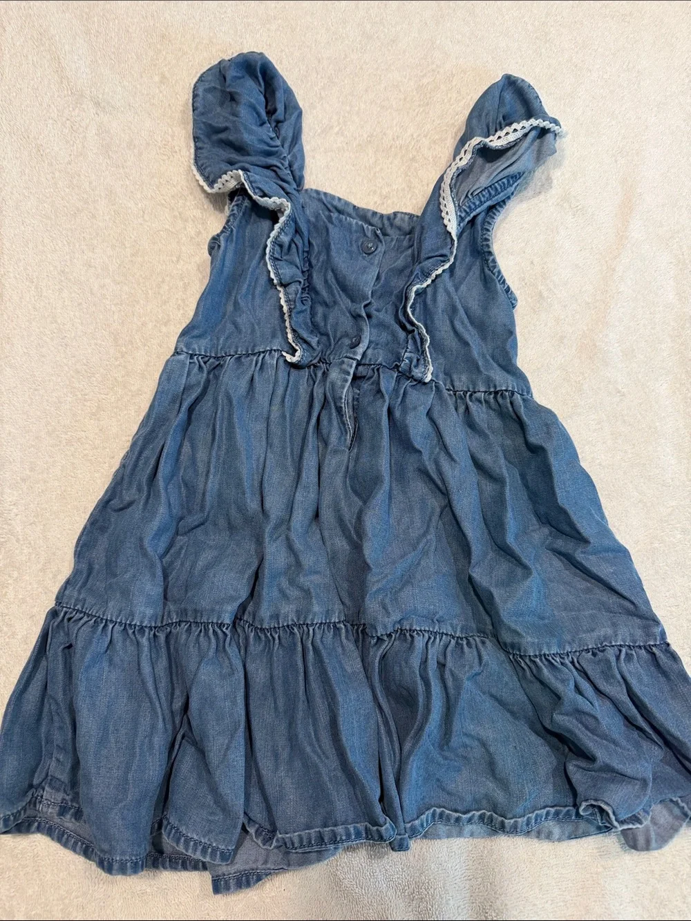 Janie and Jack Denim Dress with Floral Lace
